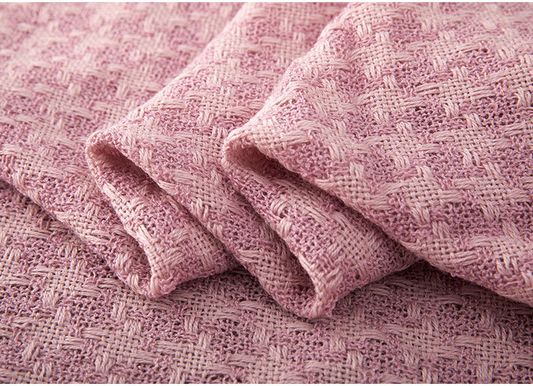 七彩之韵新品tweed烟粉格纹羊毛编织香风粗花呢布料外套服装面料