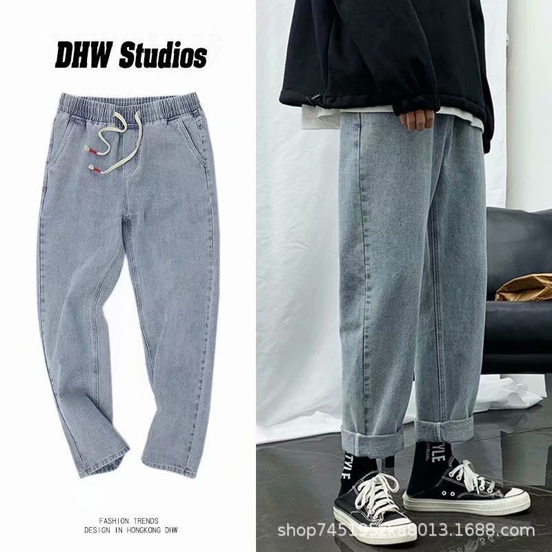   Pants Men Fashion Brands Jeans Autumn Summer Korean Style Trendy oose Straight Wide eg Cropped Pants Casual Pants Trousers