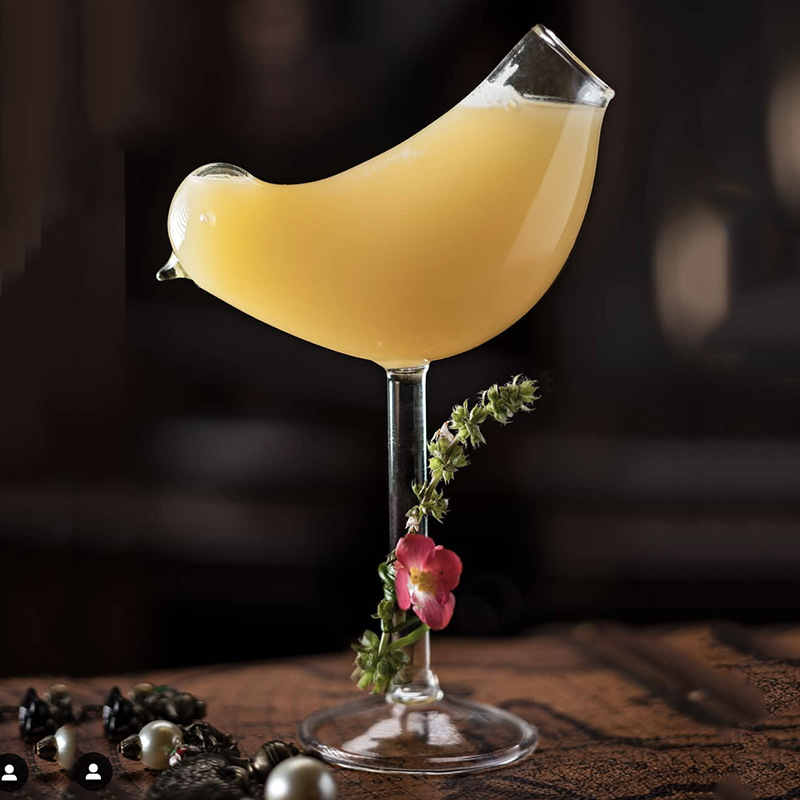 创意小鸟型鸡尾酒杯 个性酒杯分子烟熏酒杯小鸟香槟酒杯夜店酒杯