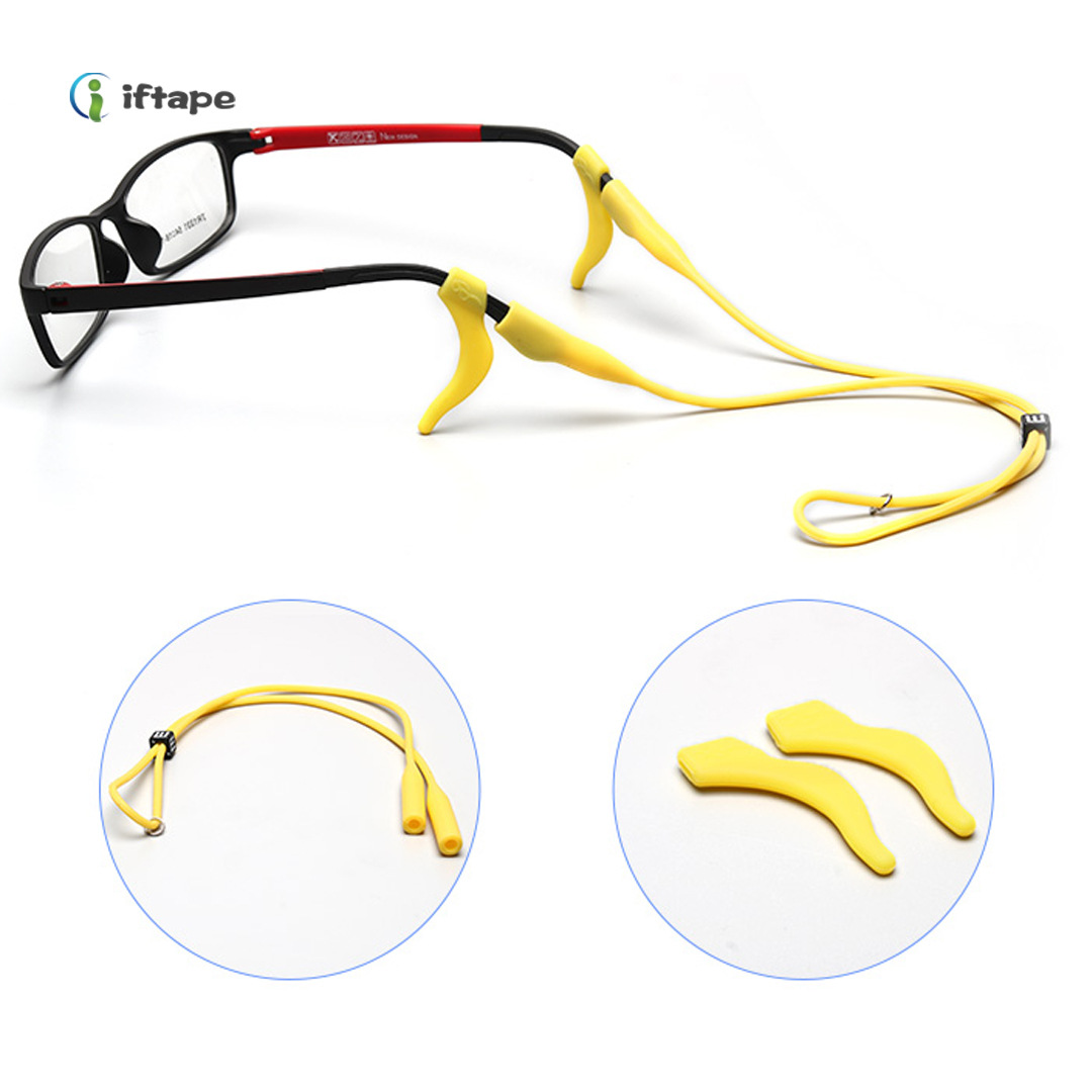 【混批】时尚运动防掉弹力硅胶眼镜绳 眼镜防滑链 防脱落挂绳