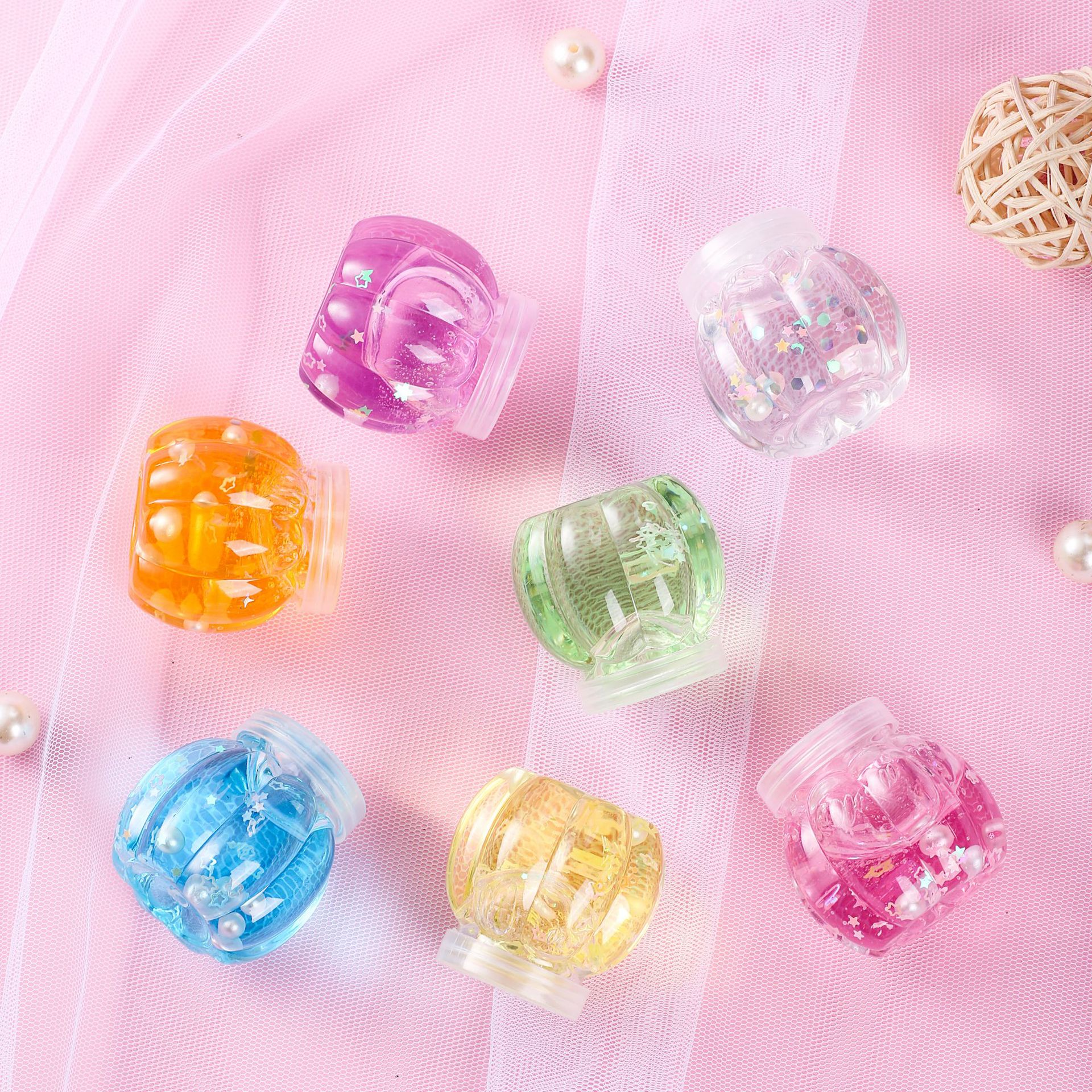 厂家直销儿童m胶网红南瓜起泡胶史莱姆水晶泥发泄炸响帐篷网格泥