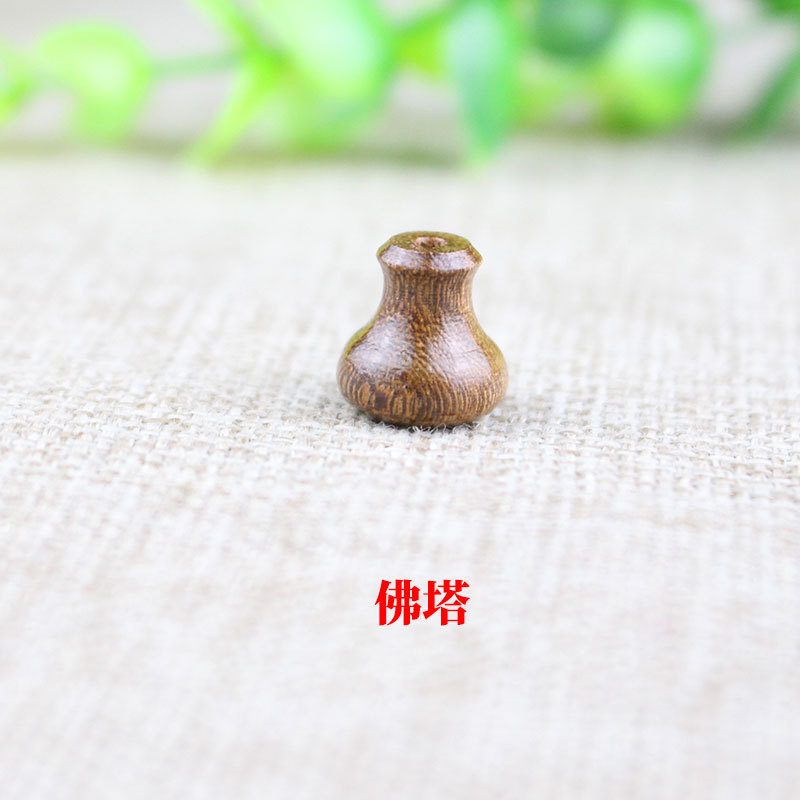 厂家批发金丝檀木三通佛头佛塔散珠手工diy佛珠星月配饰材料文玩
