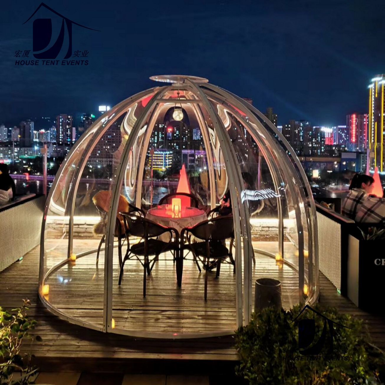 厂家直销户外球形玻璃屋阳光房pc星空房透明网红泡泡屋餐厅帐篷