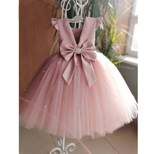 儿童礼服2024新款粉色花童钢琴演出蓬蓬纱公主裙女童周岁礼服夏季