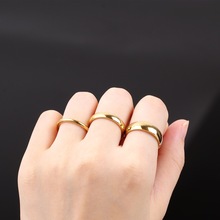 三件套钛钢戒指女轻奢时尚潮食指指环 ins潮流网红简约冷淡风素圈