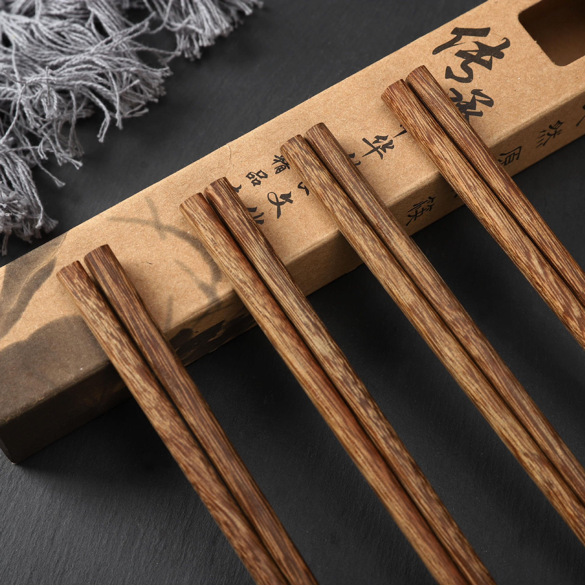 立梵鸡翅木筷子餐具红檀木筷子酒店实木火锅筷可激光logo包邮代发