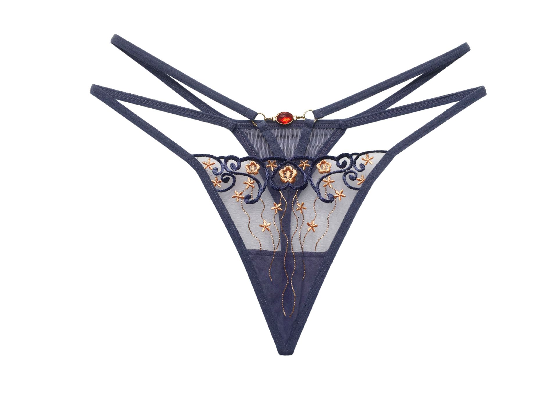 情趣内裤女士性感蕾丝镂空弹力三角裤低腰丁字t裤透明情趣内衣159