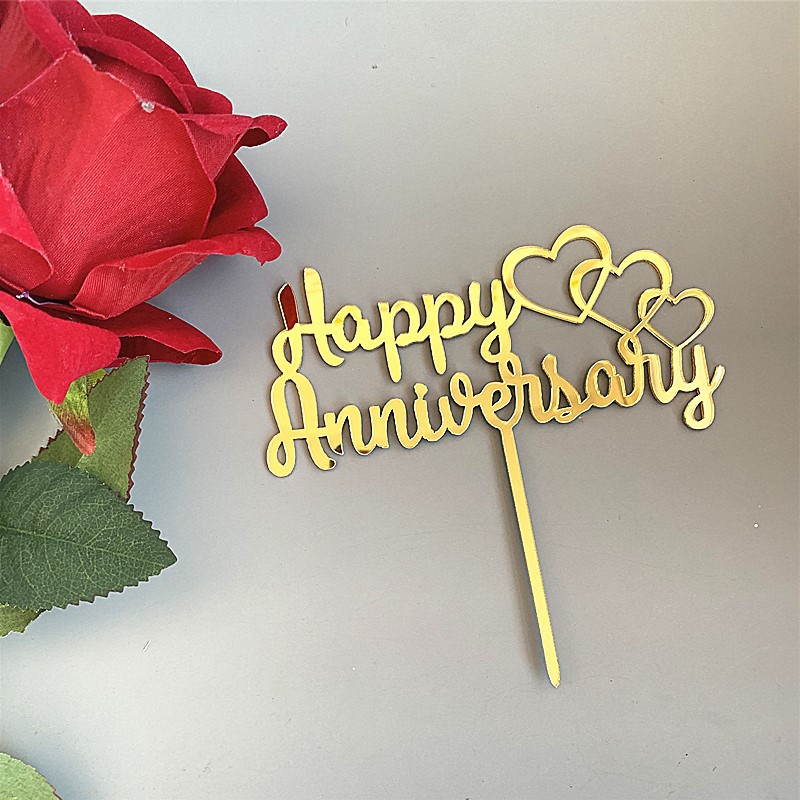 Wedding Anniversary Happy Anniversary Acrylic Cake Insertion Party Cake Decoration