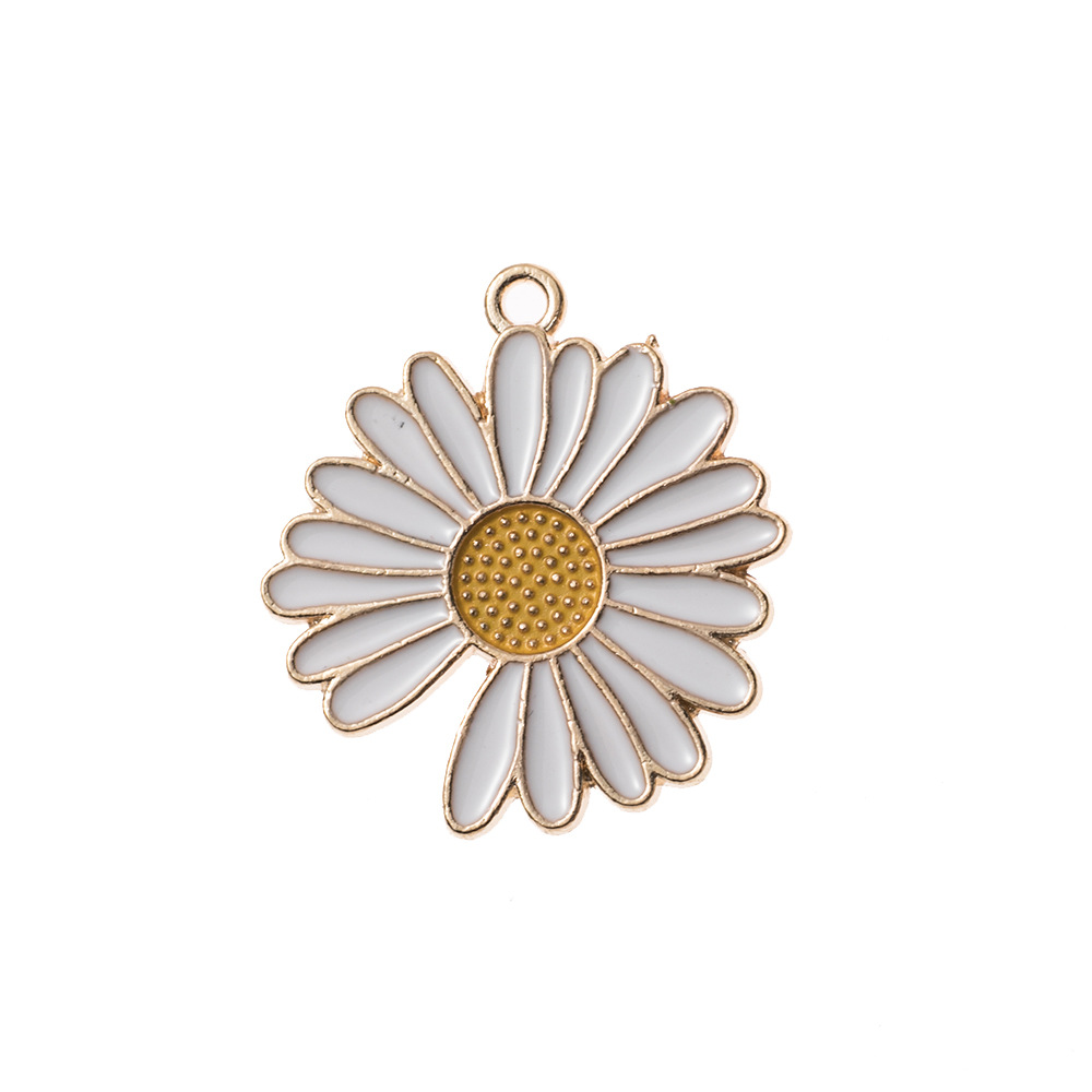 爆款菊花吊坠 diy手工饰品配件缺口小菊花太阳花项链手链吊坠挂件