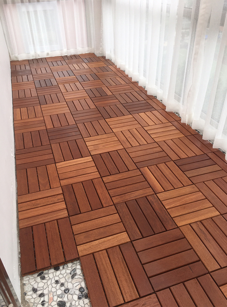 甘巴豆防腐木板材户外地板diy拼接木地板阳光房露台庭院实木防水