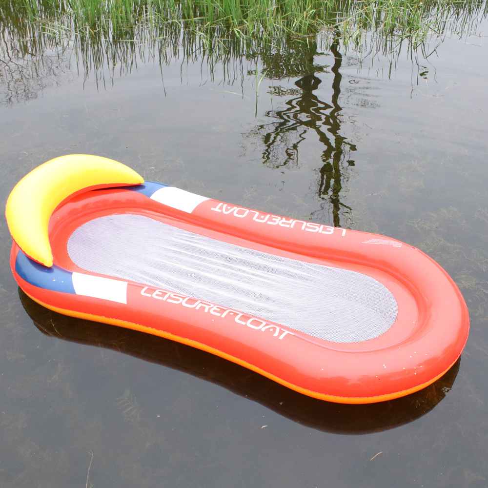 【厂家批发】夹网吊床可折叠充气靠背浮排 水上游乐躺椅浮床