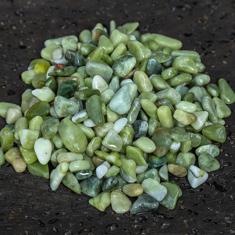 花盆彩色小石子园艺养花造景鱼缸装饰天然彩石头绿色庭院铺面石