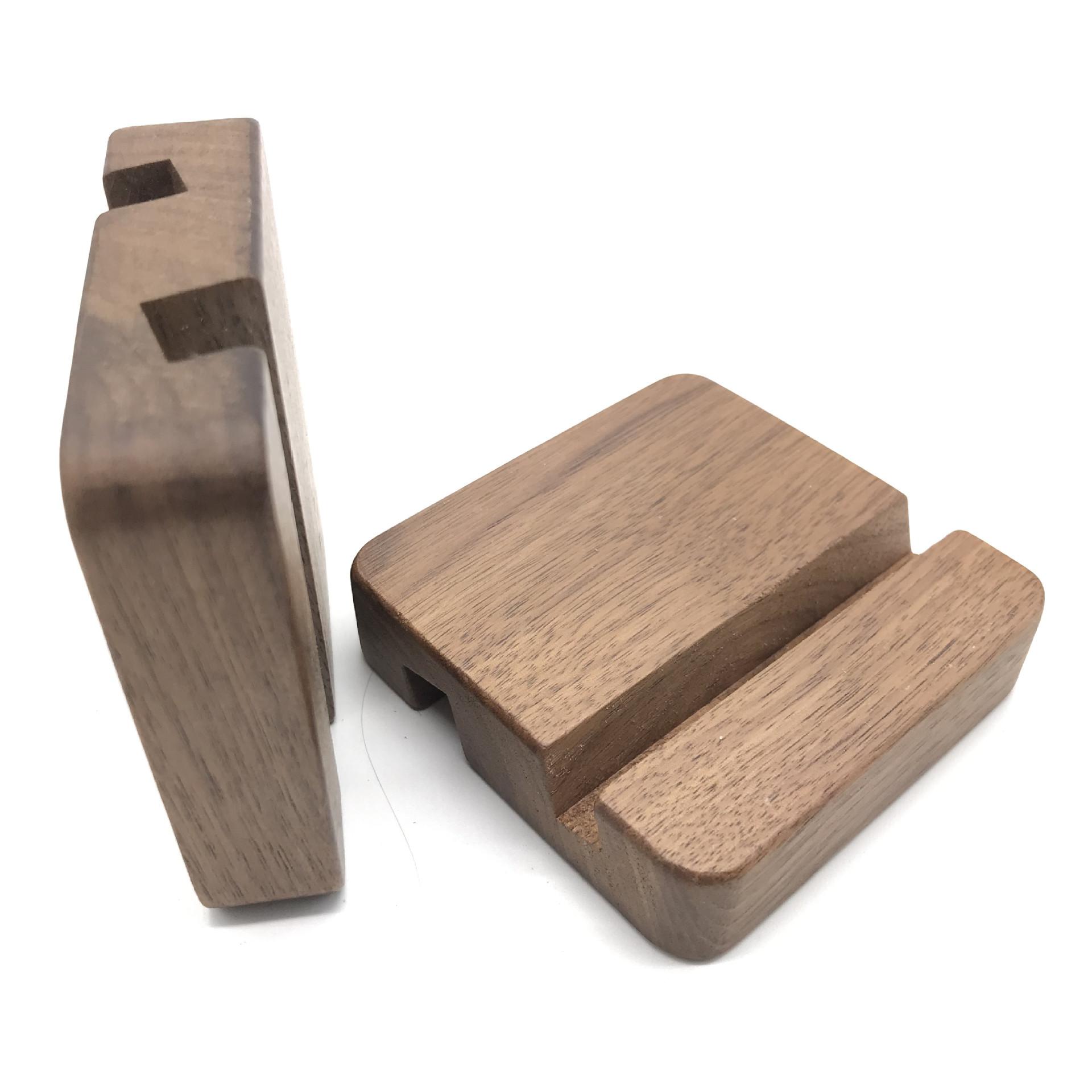 黑胡桃手机底座木质手机支架定制懒人桌面简约ipad便携式摆件支架