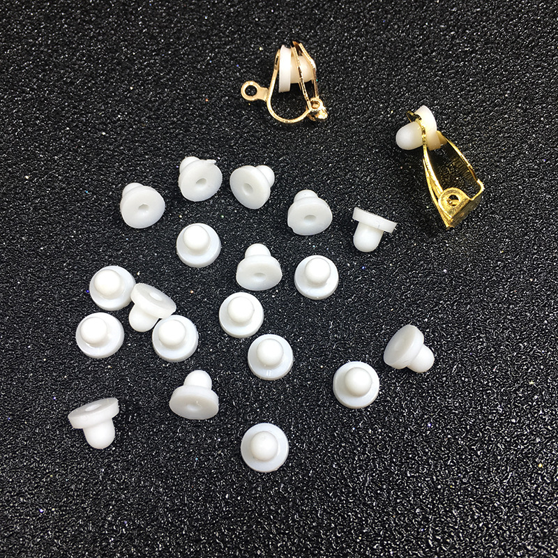 三角耳夹垫 耳饰白色橡胶耳夹防痛垫 无耳洞耳夹软垫diy饰品配件