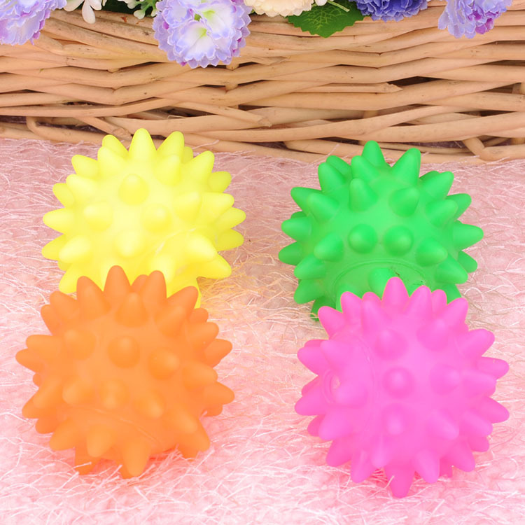 厂家直销批发狗玩具 狗狗宠物玩具搪胶海胆球小号发声流星球