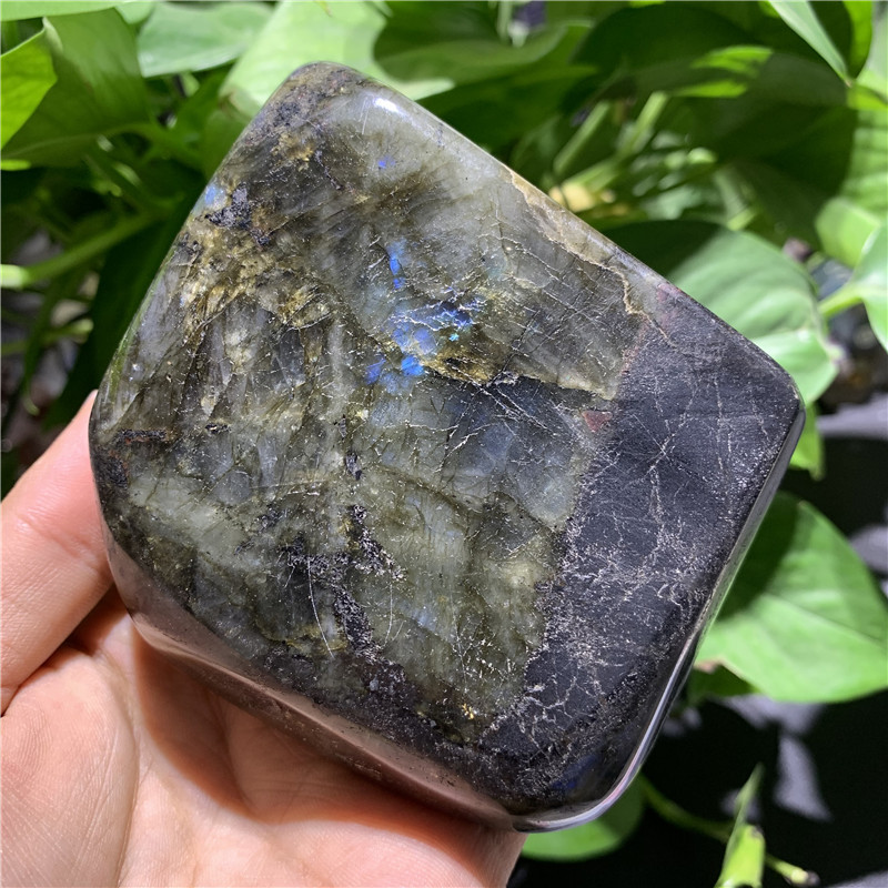 天然灰月光石拉长石原石毛料打磨抛光观赏奇石摆件矿石教学标本