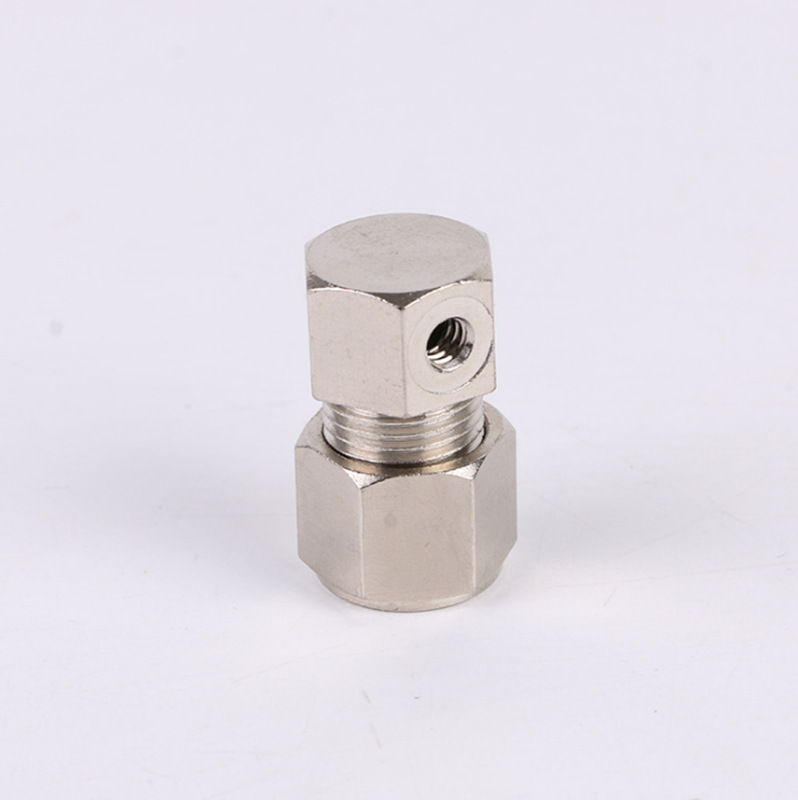 高压喷雾三通喷尾端弯头水阀配件除尘降温快拧不锈钢单孔堵头