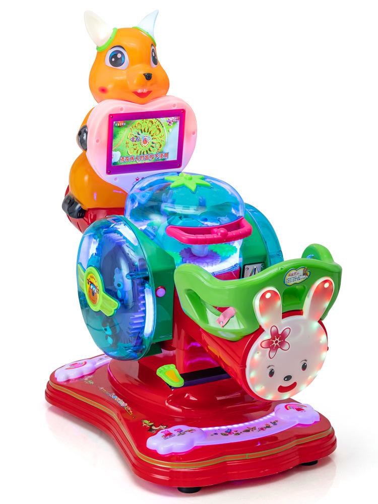 新款双人跷跷板儿童投币游戏机娱乐设备扫码支付开关电动摇摇车