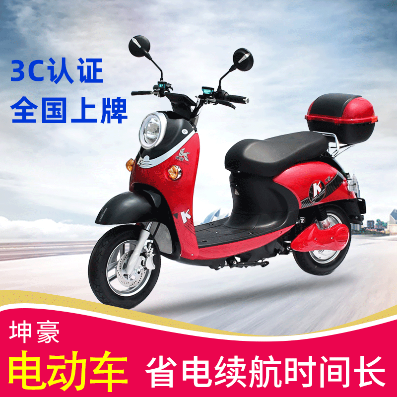 坤豪电动车新国标苹果龟双人新能源长跑王48v60v72v外卖车大容量