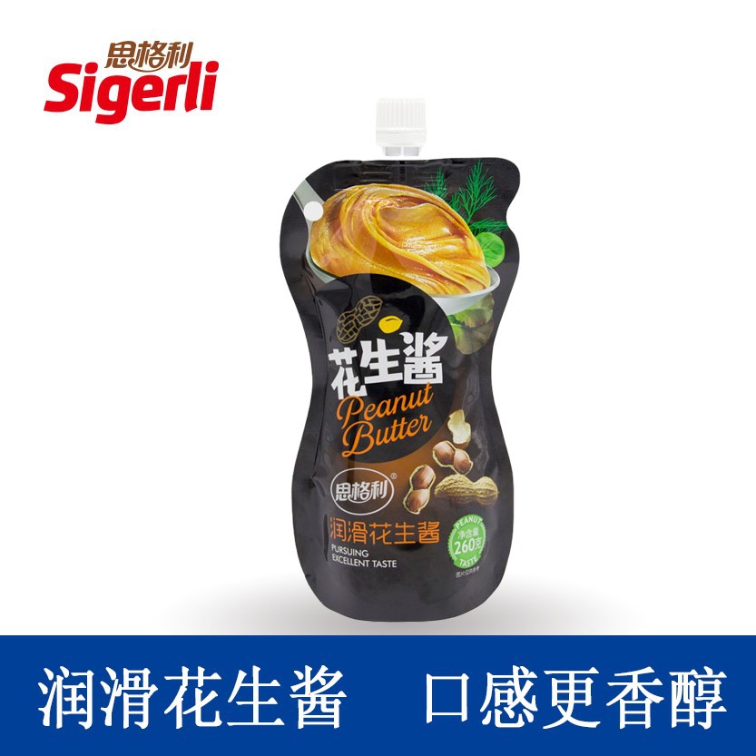 【热销】思格利袋装润滑花生酱260g面包伴侣烘焙拌面酱火锅蘸料