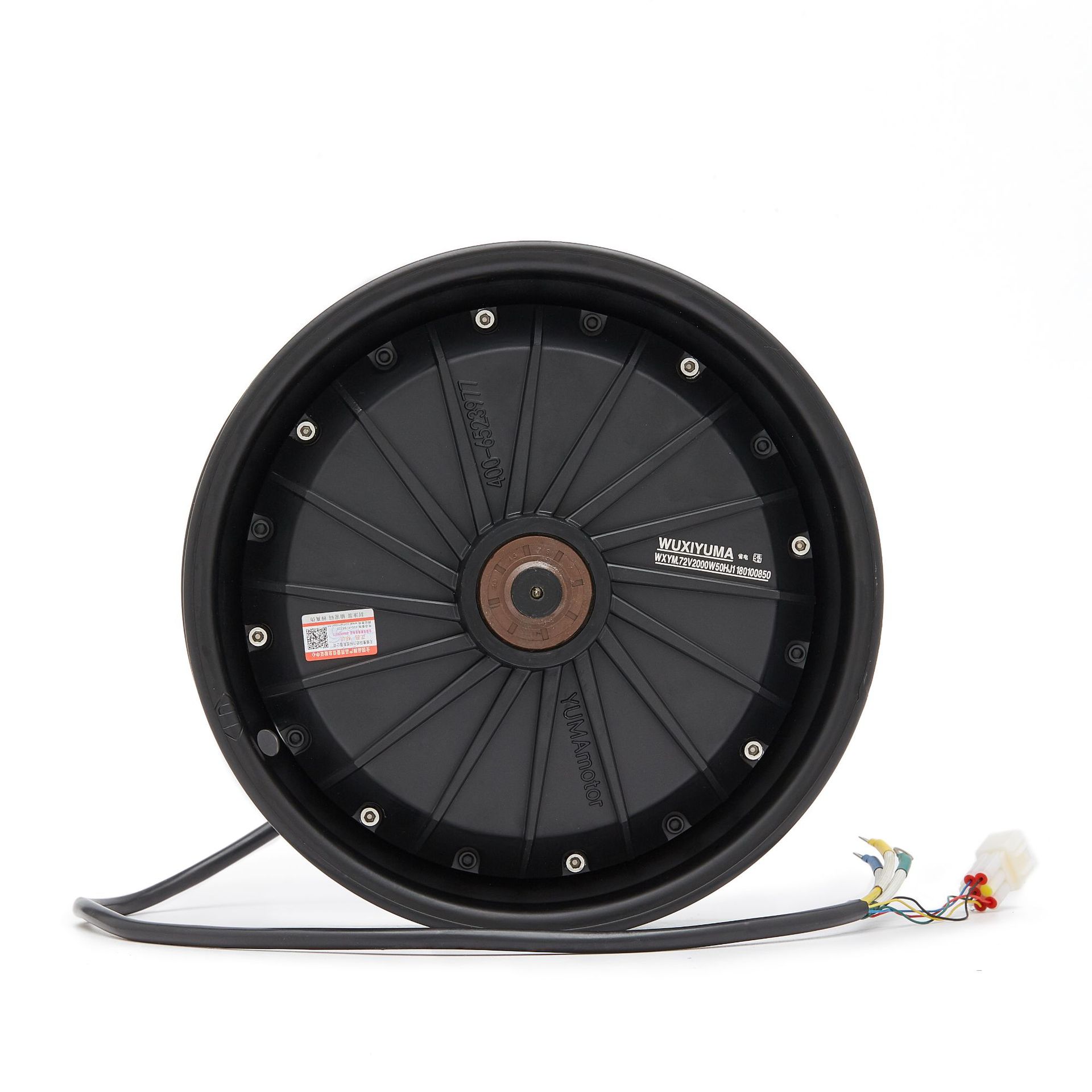 12寸2000w轮毂碟刹大功率无刷直流电动三轮车用豫玛单边轴电机