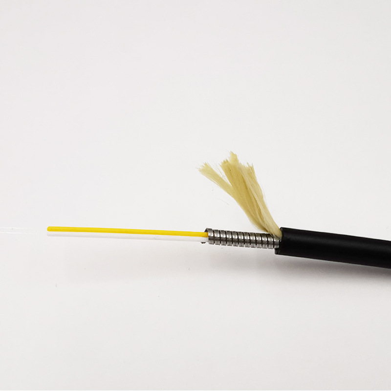 厂家直销野战光缆单模双芯铠装耐磨tpu光缆室外应急通信专用光缆