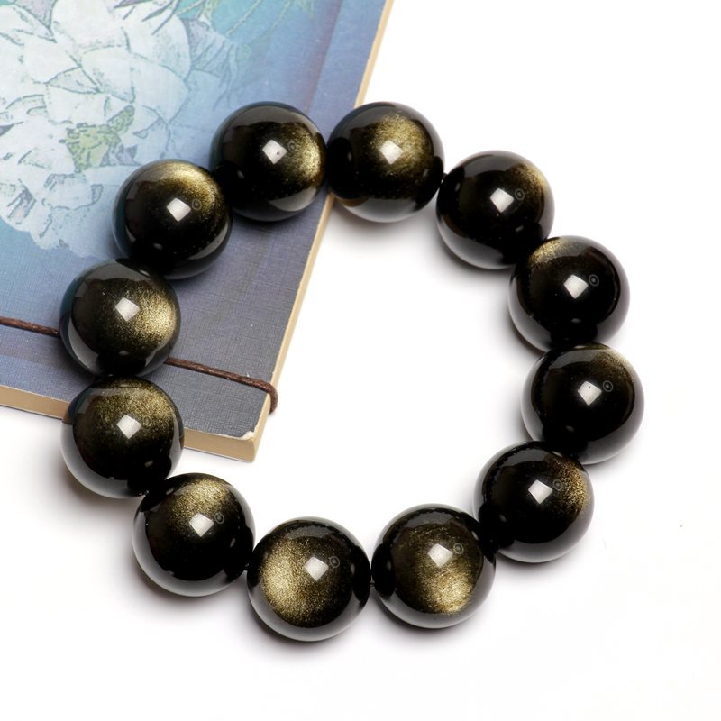 天然金曜石手链男 颗颗有眼 时尚水晶饰品 情侣手链批发