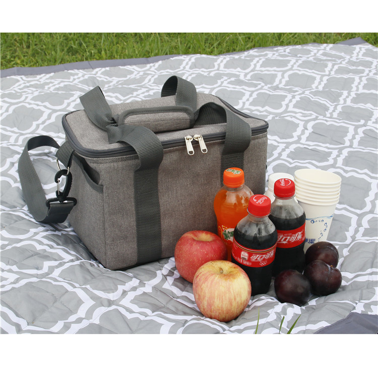 Cross-Border Amazon Solid Color Portable Outdoor Picnic Bag Oxford Cloth Thermal Bag Lunch Box Bag Ice Pack Aluminum Foil Insulation Bag