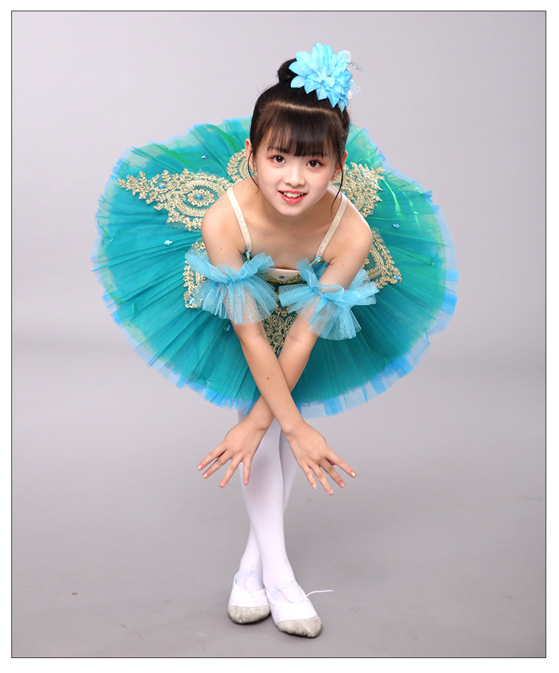 儿童芭蕾舞裙演出服 公主裙 蕾丝网纱裙 吊带女童芭蕾表演套装