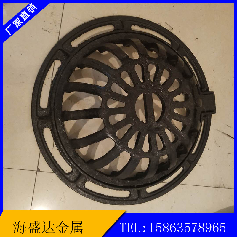 溢流井圆形海绵城市井盖铸铁溢水口球墨铸铁雨水篦子量大价优