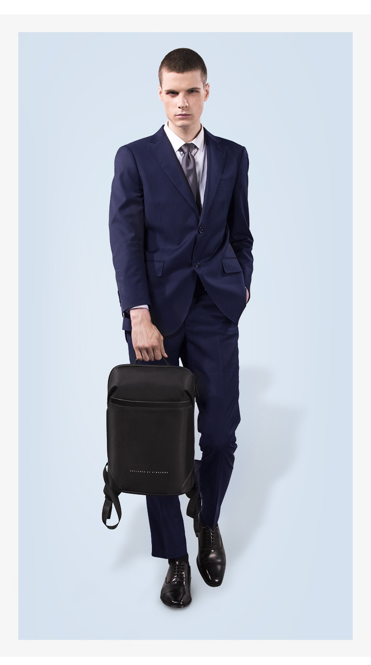 金圣斯新款背包商务休闲男士防水超薄双肩包防泼水耐磨电脑包书包