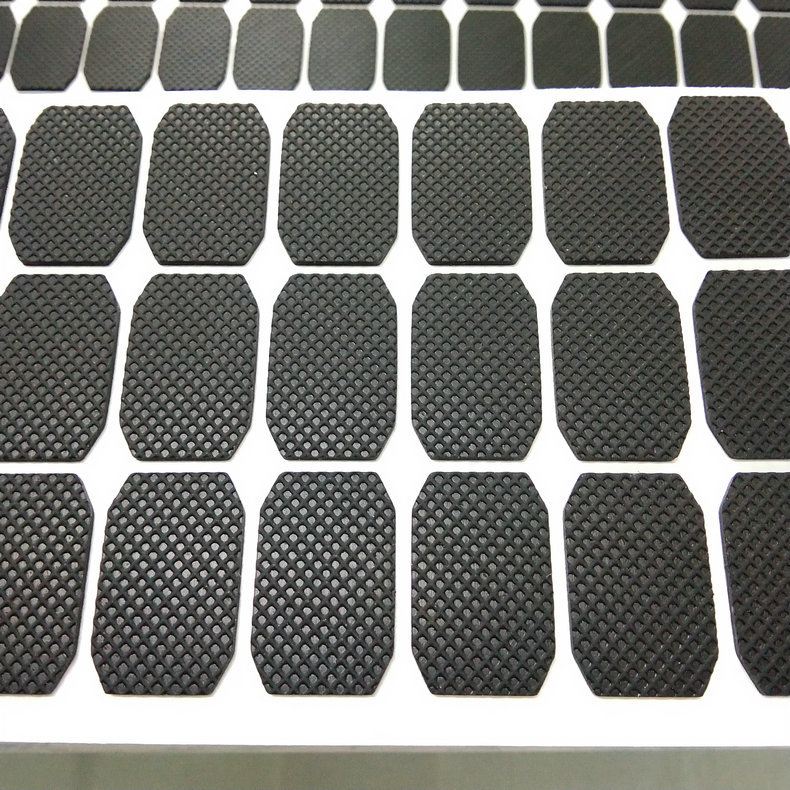 供应定制黑色橡胶格纹防滑胶垫自粘减震橡胶脚垫网格胶垫橡胶垫片
