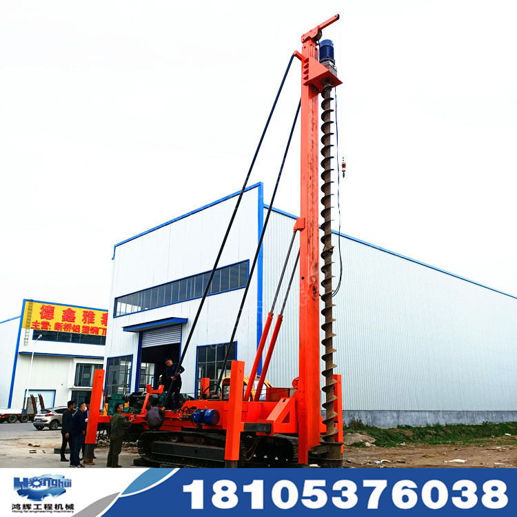 河滩止水帷幕引孔长螺旋打桩机 履带长螺旋打桩机 地基长螺旋钻机