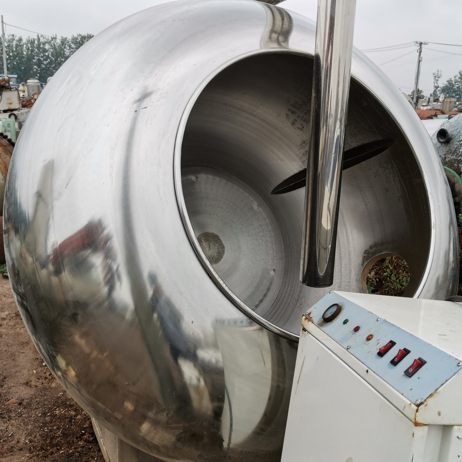 二手包衣机by1500型荸荠式包衣机小型包衣机不锈钢糖衣机糖衣机