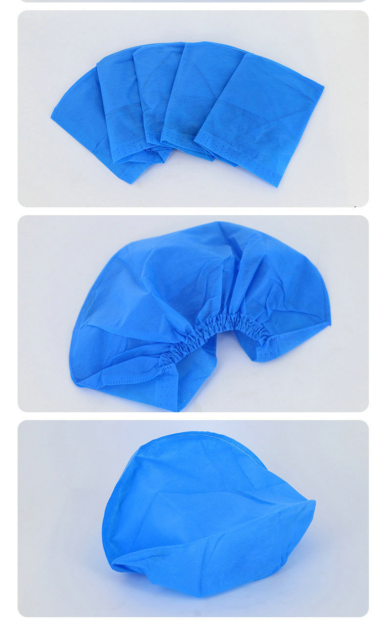 一次性医用帽子 无纺布条形帽检查手术室专用防尘头套蓝色帽子