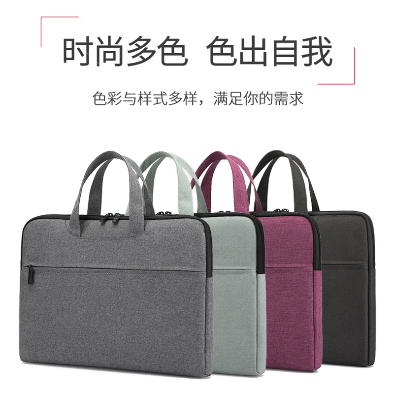 Business Briefcase Female Men's Enterprise File Bag Printed Canvas File Bag Hand-Carrying Oxford Cloth Briefbag Generation