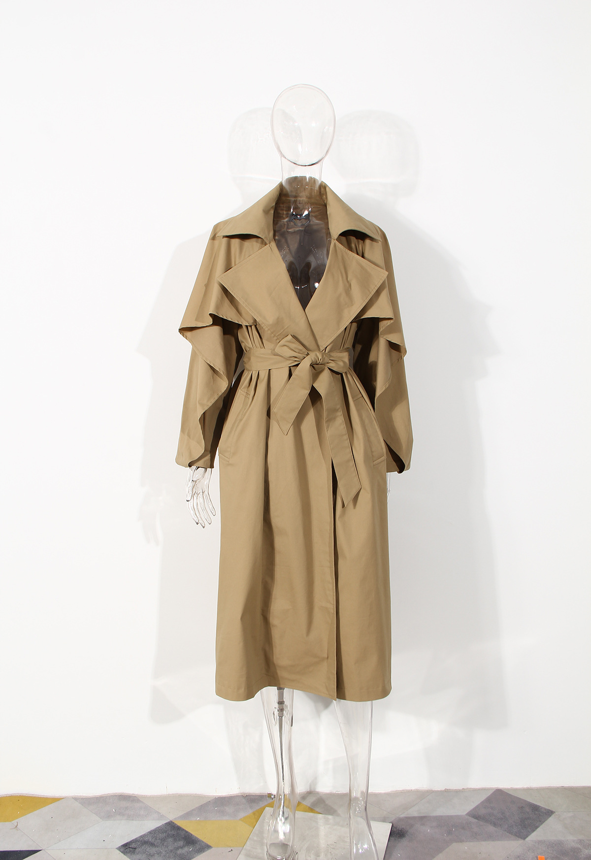 斗篷式中长款风衣女2020年秋季新款欧美个性宽松休闲流行时尚外套