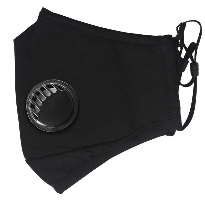 外贸冬季男女保暖加厚防尘面罩pm2.5立体纯棉黑色布口罩带呼吸阀