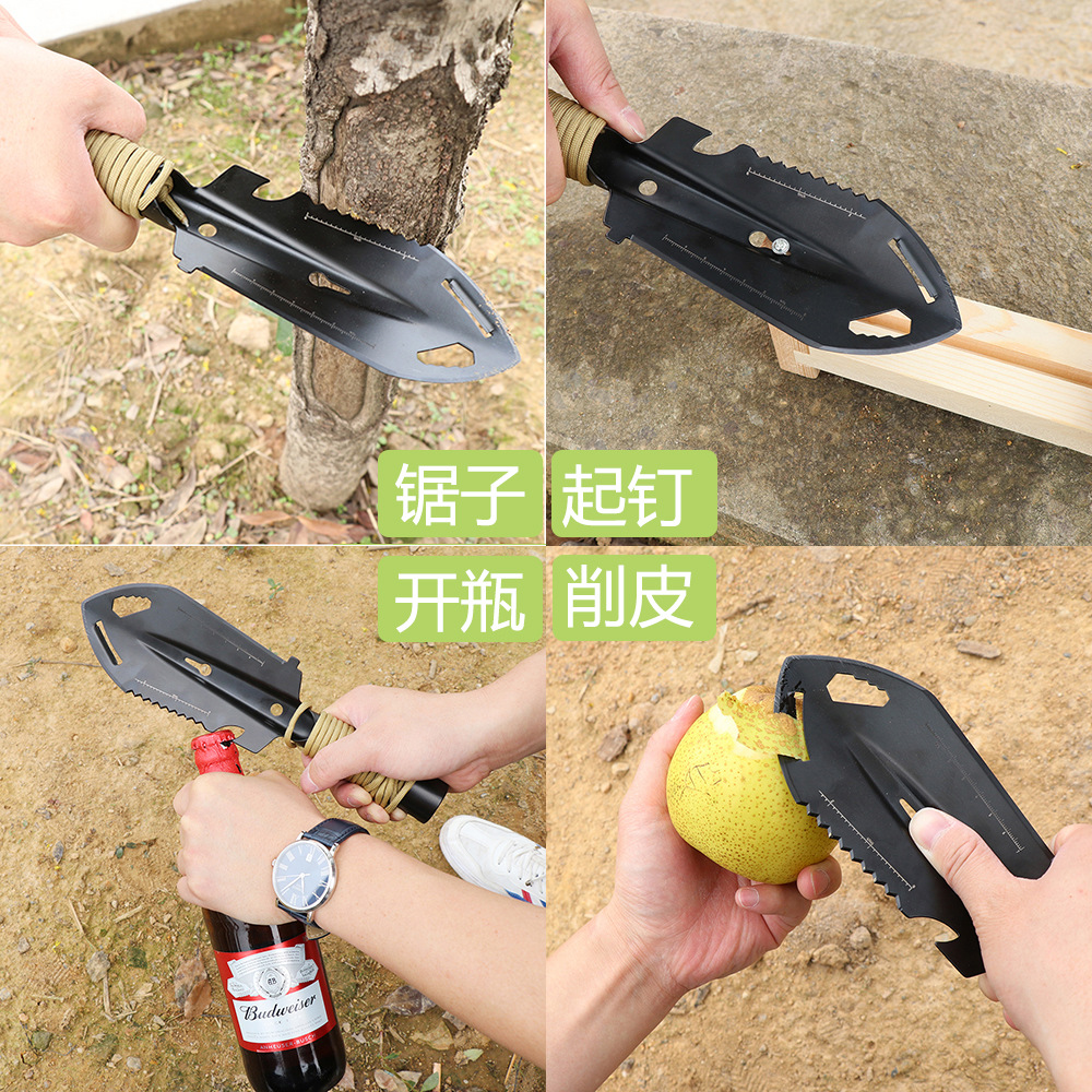 Amazon New Stainless Steel Multi-Functional Shovel Outdoor Camping Survival Tool Car Small Hand Shovel Garden Shovel