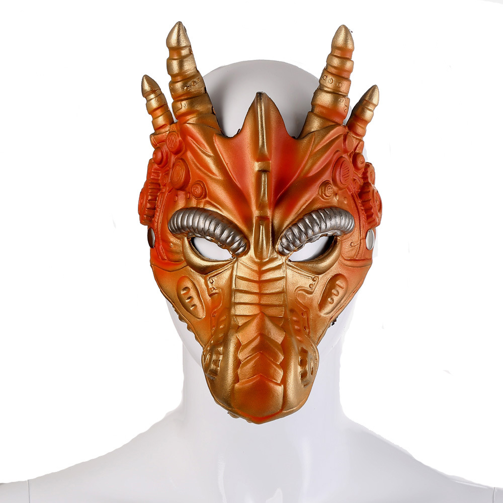 跨境货源现货万圣节狂欢节化妆舞会3d立体pu发泡动物朋克龙面具