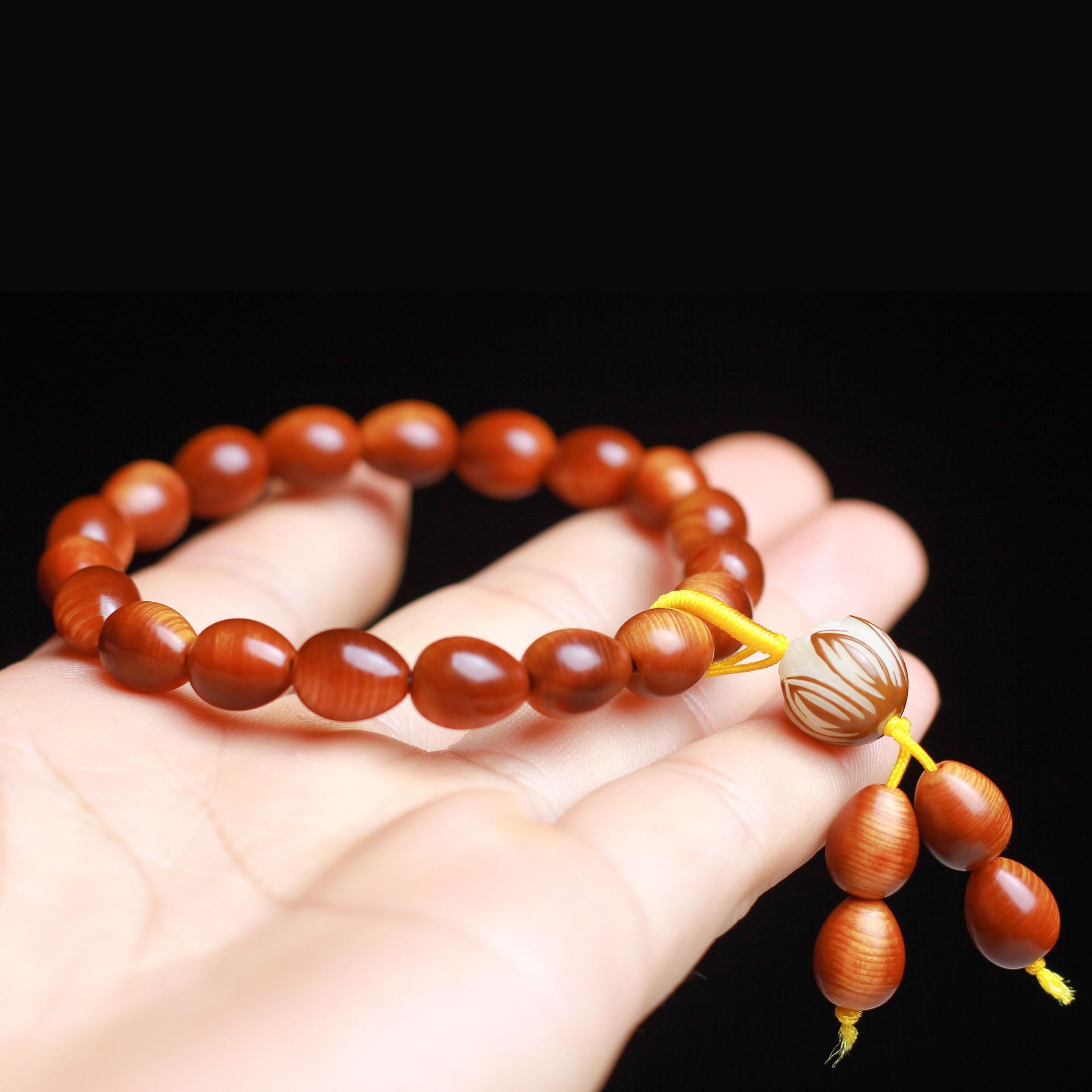 太行陈化崖柏手串水滴珠0.8 高油透光手链 diy莲花女士款崖柏佛珠