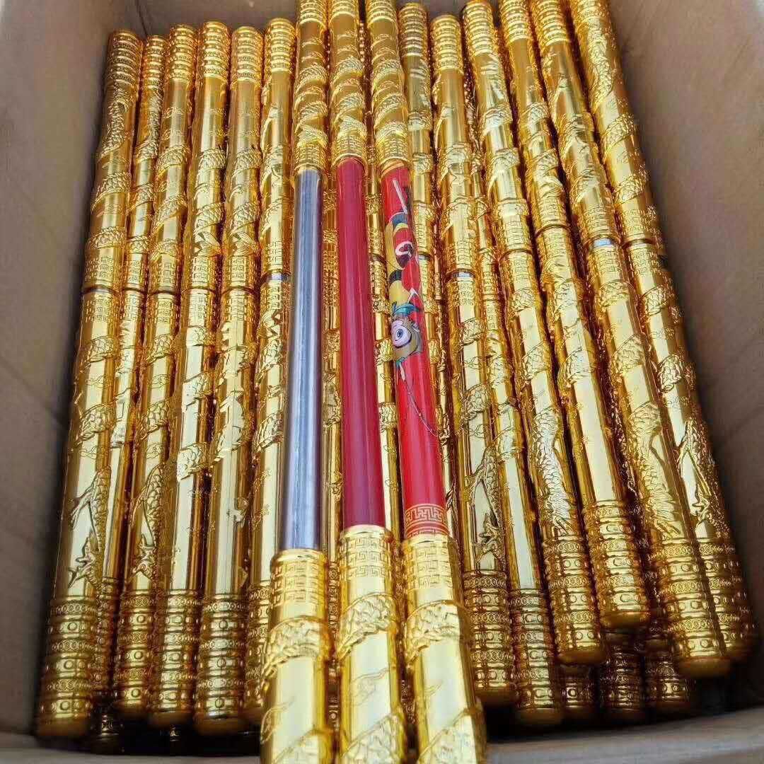 新款电镀伸缩金箍棒金属金箍棒庙会景区颗伸缩金箍棒