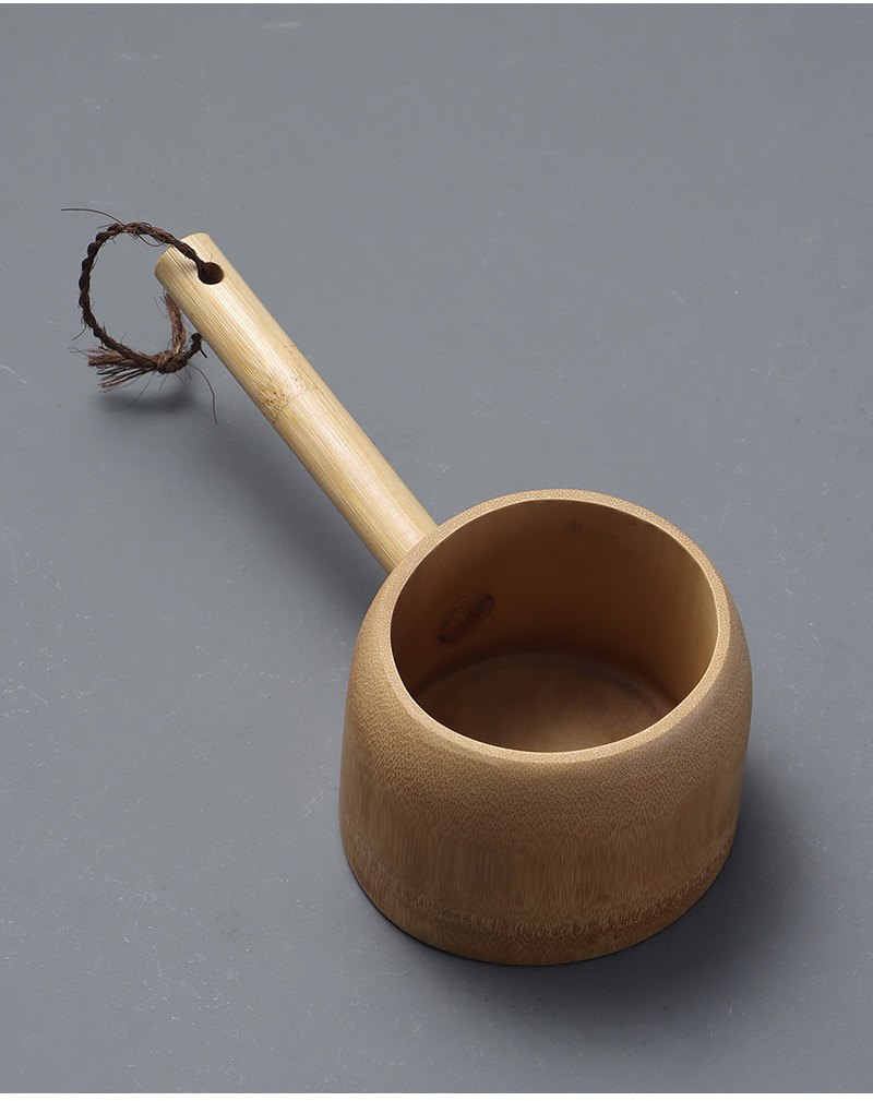 天然大竹节水勺 竹舀水瓢 老式竹制水勺 分茶勺楠竹水勺 茶道配件