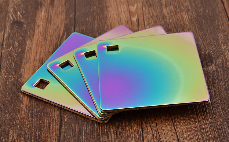 新款七彩不锈钢杯垫,镀钛幻彩不锈钢杯垫套装-阿里巴巴