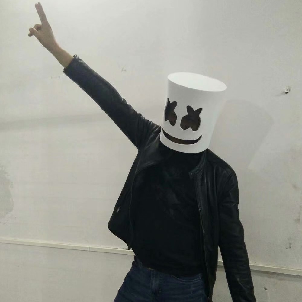 百大电音节棉花糖dj头套 marshmello头套面具 万圣节抖音舞会道具