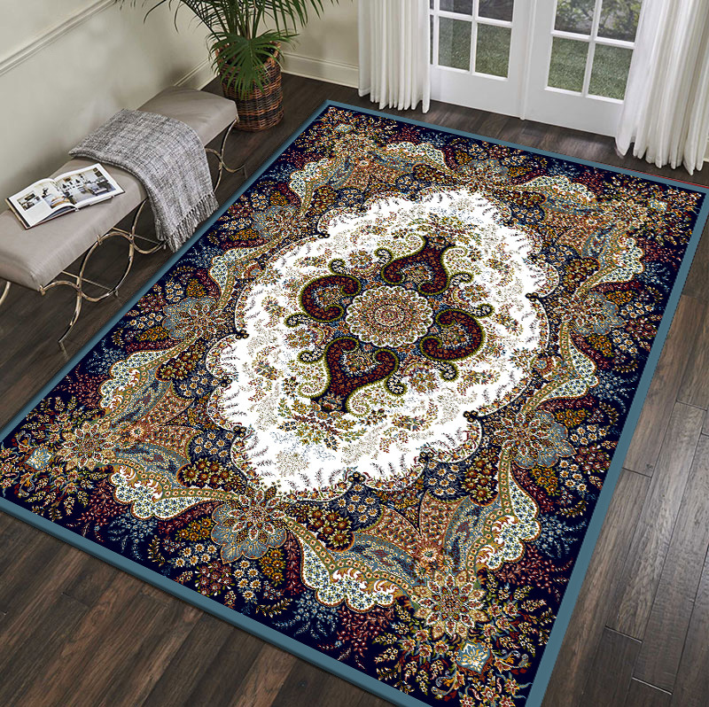 Home Persian Pattern Carpet Turkish Style Carpet Living Room Coffee Table Carpet Durable Beautiful Washable