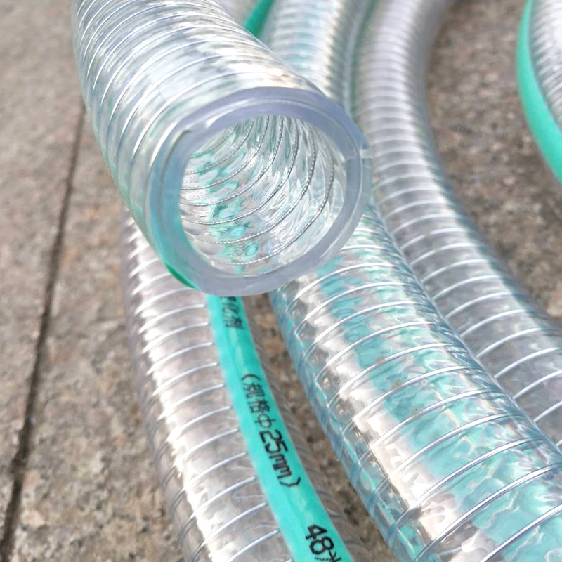 厂家 透明食品级pvc钢丝软管  不含塑化剂水管加厚食品输送钢丝管