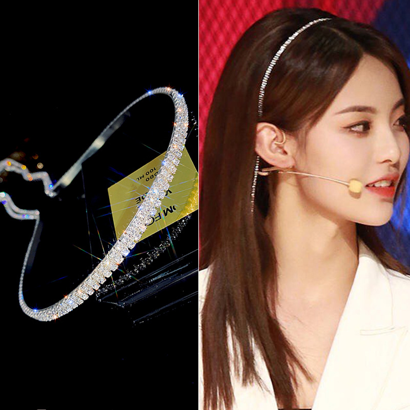 杨超越同款发箍2020新款超仙显脸脸发饰满钻小头箍流苏后挂头饰女