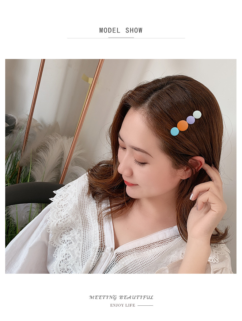 泫雅发夹彩色边夹一字夹糖果色鸭嘴夹少女木质夹子可爱网红发卡
