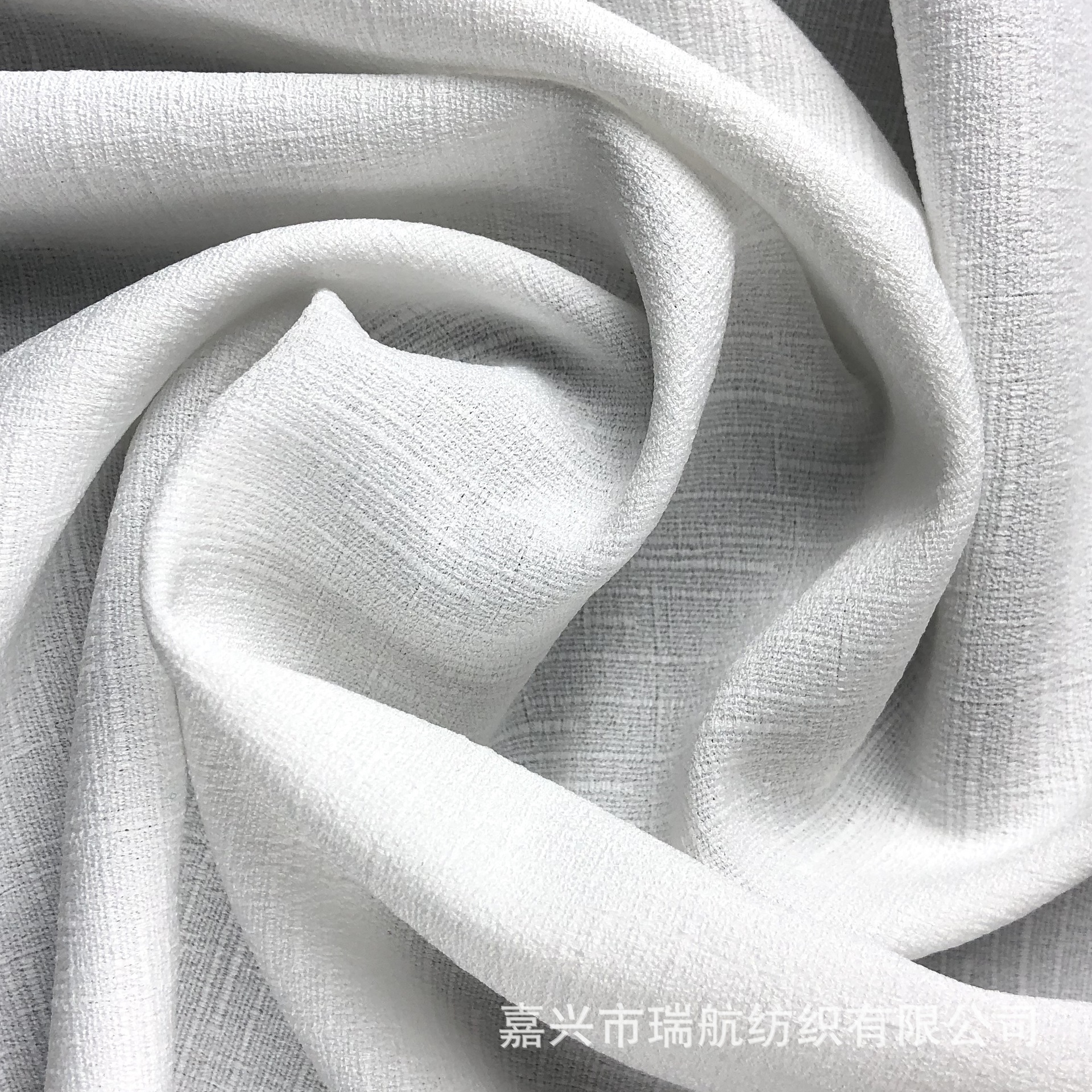 假捻竹节古风麻布数码印花底布仿真丝本白现货汉服lolita时装面料